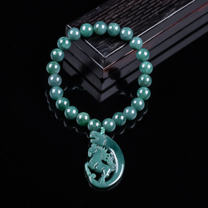 Jewelry & Watches Ltd - Bracelet en jadeite naturelle bleu eau