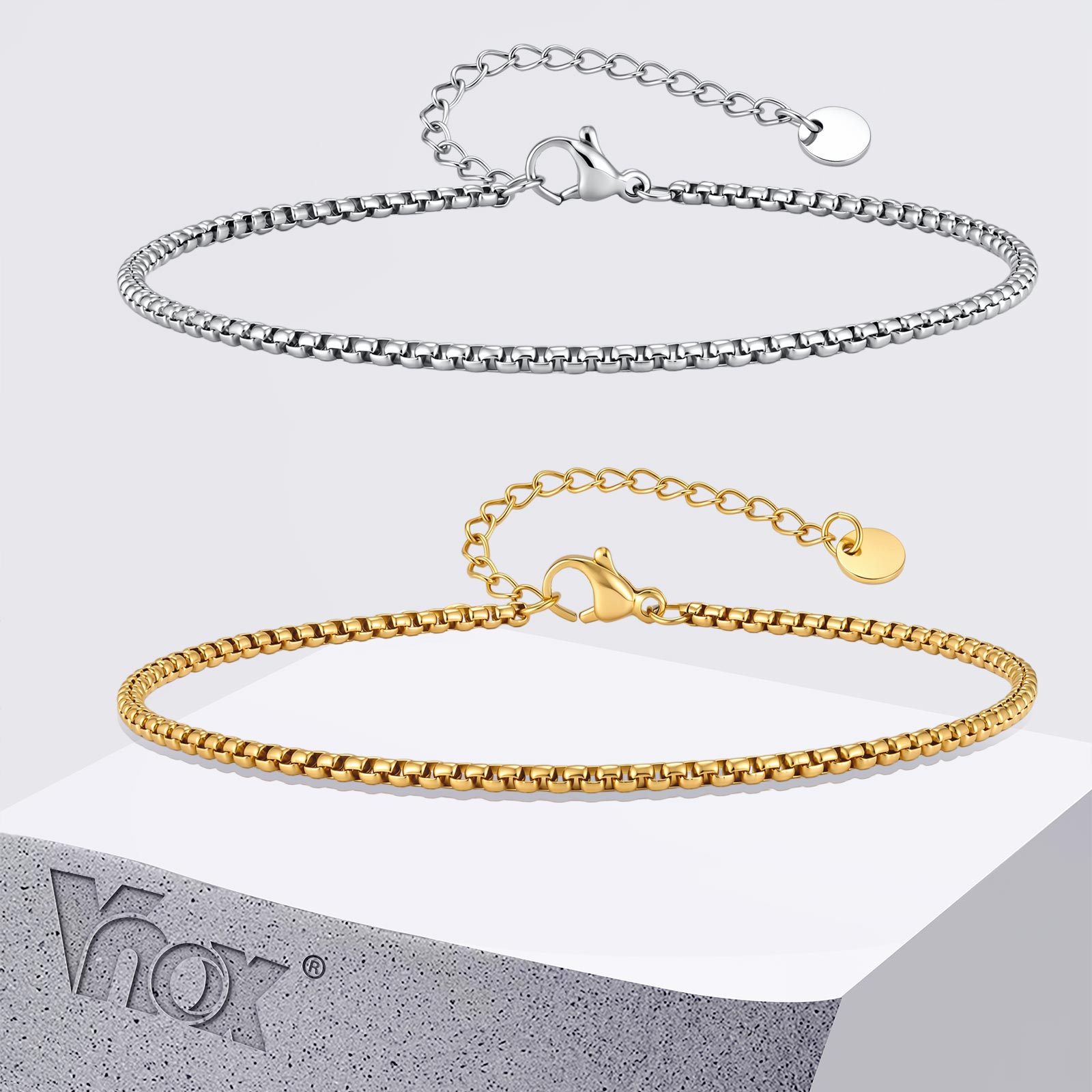 Jc Jewelry & Watches - Vnox Chaîne de cheville en acier