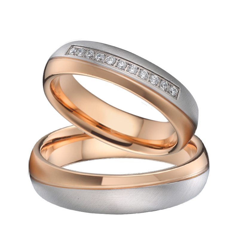 Couple Ring Set - Ensemble d'anneaux de mariage plaqués or
