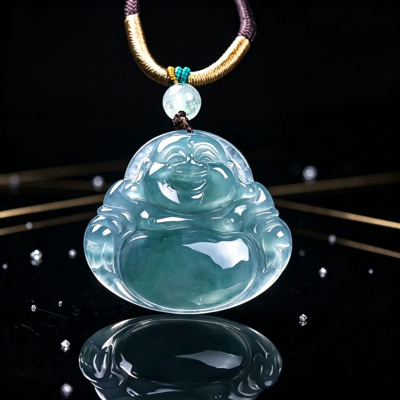 Jewelry & Watches Ltd - Pendentif Bouddha en Jade Émeraude Naturelle