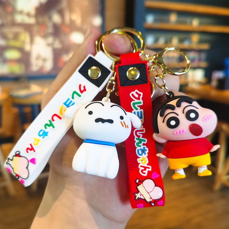 Couple Ring Set - Nouveau porte-clés pendentif Shin-chan en cire,