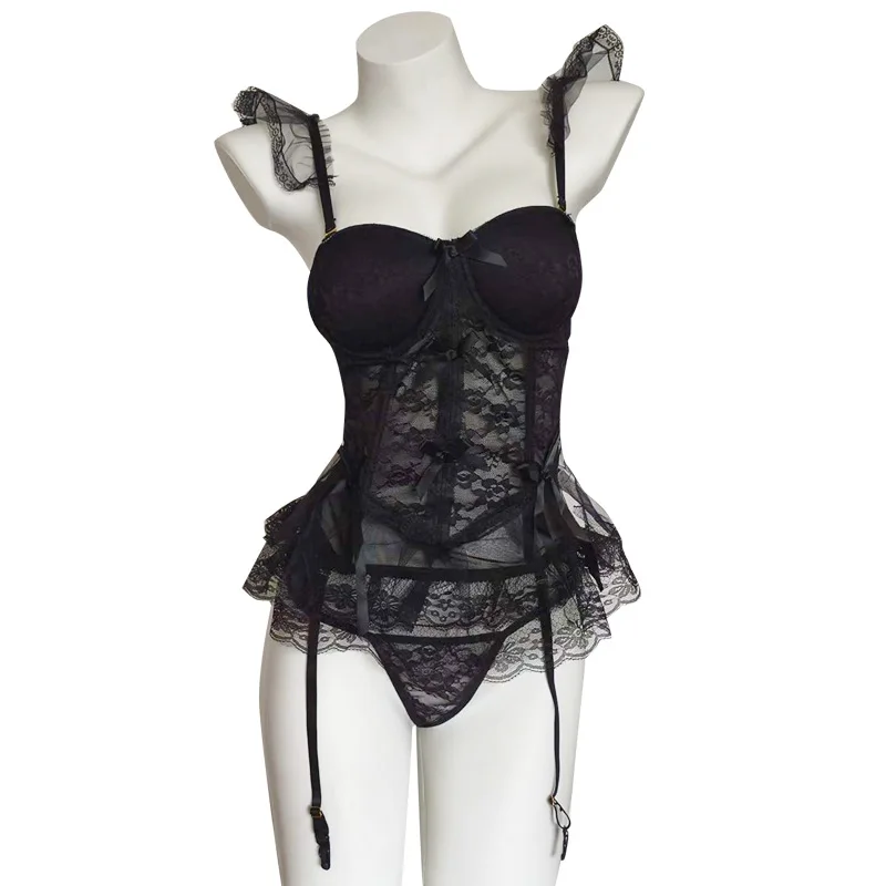 Couple Ring Set - Lingerie porno sexy en dentelle, maille,