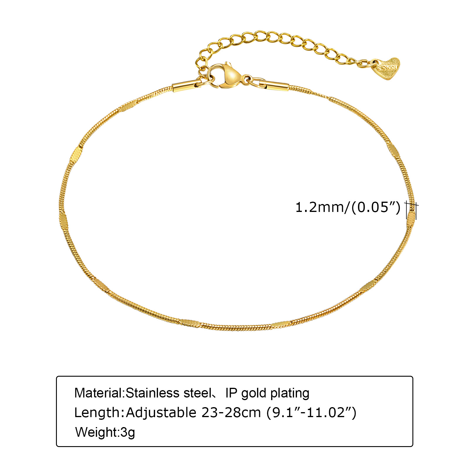 Bracelets de cheville en chaîn - Jc Jewelry & Watches avis et prix