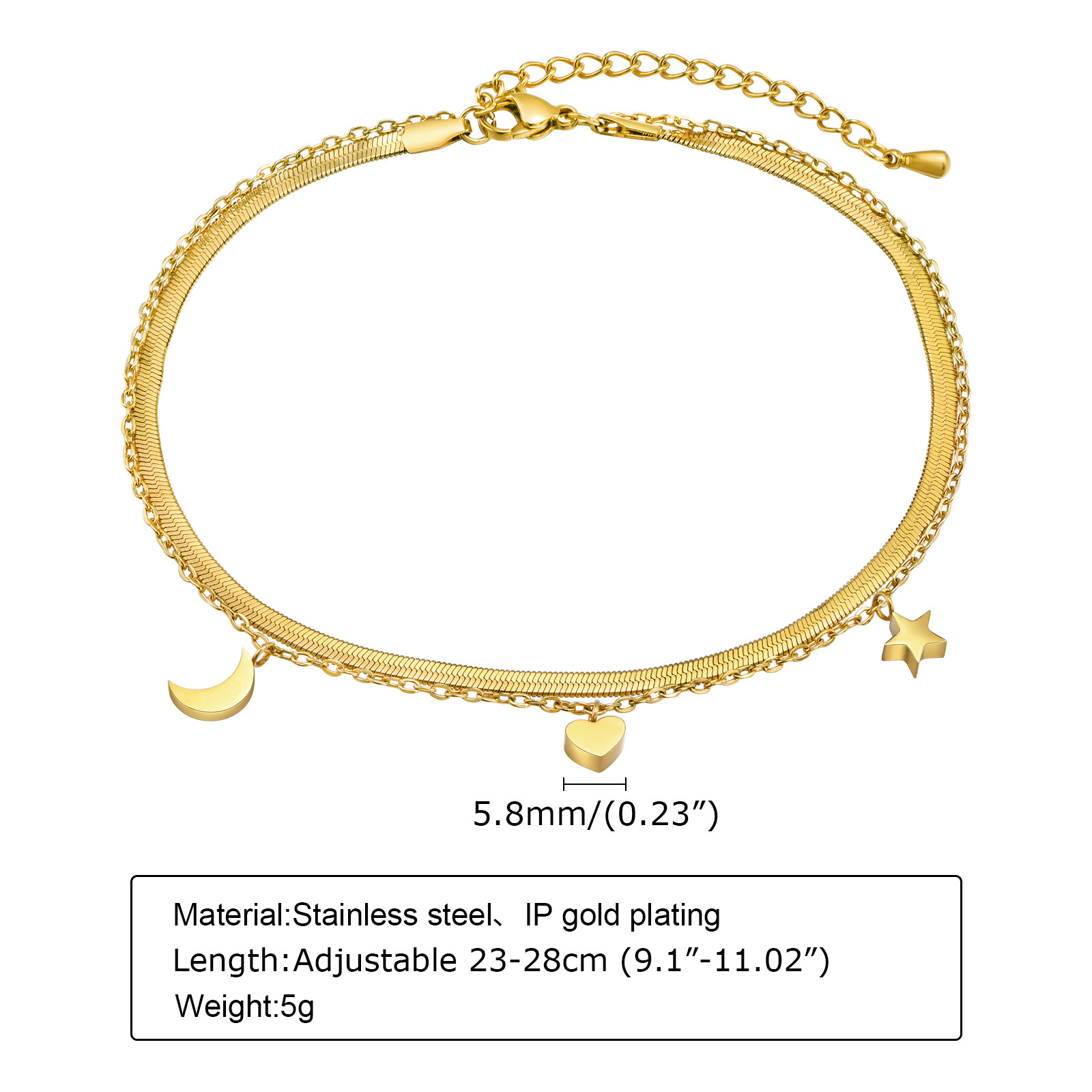 Bracelets de cheville en acier - Jc Jewelry & Watches avis et prix
